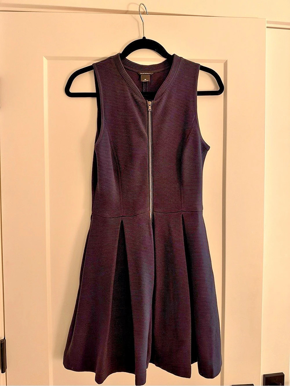 Club Monaco Ribbed Zip-Front Mini Dress